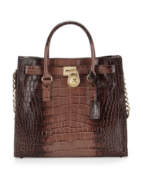 ysl brown crocodile bag|crocodile embossed tote bag.